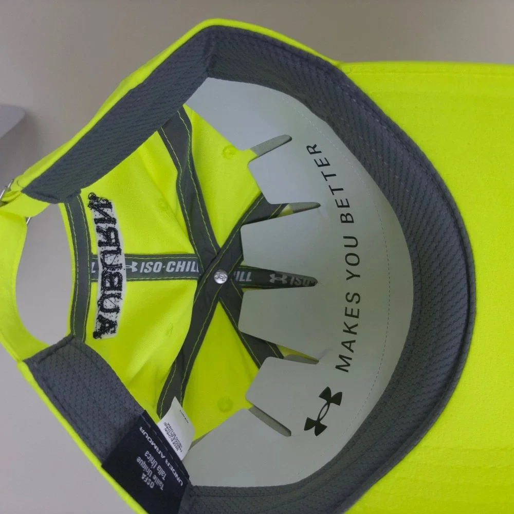 Under Armour Auburn Tigers Hat Mens Neon Yellow ISO-CHILL Adjustable Cap NCAA